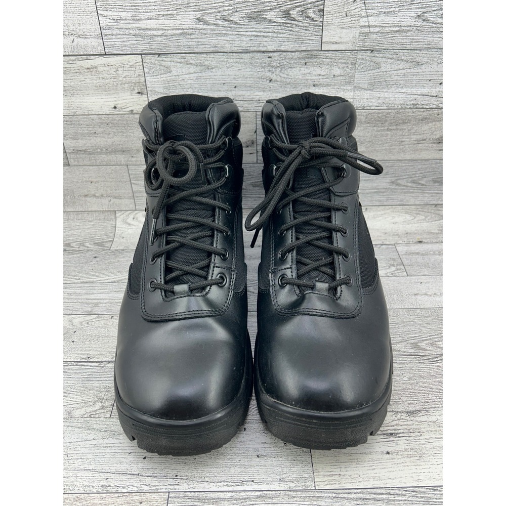 Skechers Work Waterproof EH Boots Men's Size 9 Black Leather Lace Up HydroGuard